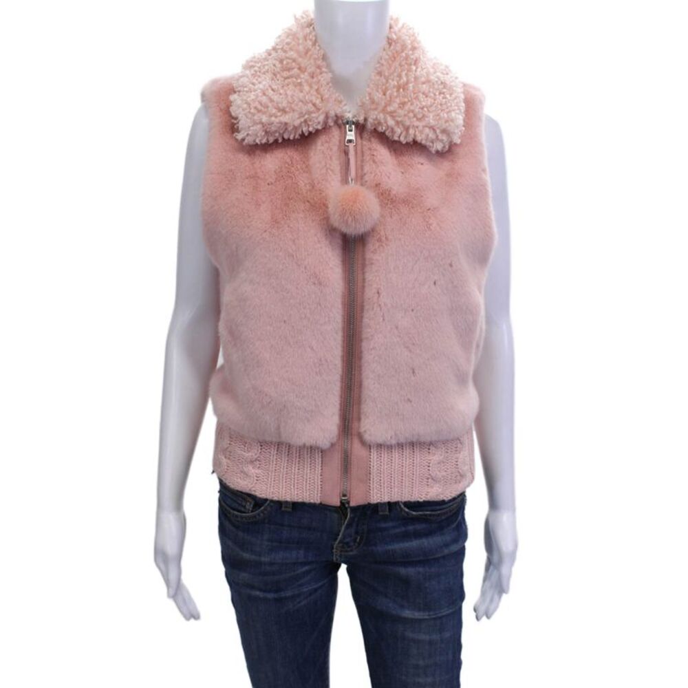 Pearly Gates Womens Pink Polyester Sleeveless Vest Zip Size 0